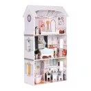 Fa babaház, ECOTOYS D8211, Alice, 52,5 x 28 x 96 cm, 3 szint, 4 szoba, 9 db bútor, gyerekbiztos kivitel, 3 éves kortól