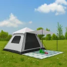 Kemping sátor, MultiGarden CT-006-BG, 240 x 240 x 155 cm, 1500 mm vízállóság, 4 személyes, szúnyoghálós, acél és üvegszálas vázzal, hordtáskával