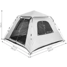 Kemping sátor, MultiGarden CT-006-BG, 240 x 240 x 155 cm, 1500 mm vízállóság, 4 személyes, szúnyoghálós, acél és üvegszálas vázzal, hordtáskával