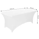 Rugalmas asztalhuzat, MultiGarden HTSP8FT-W, fehér, szélesség: 76 cm, hosszúság: 240 cm, magasság: 74 cm, folttaszító, mosógépben mosható, lábzsebes rögzítés