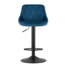 Bárszék, Leobert 3439-1-KAST-AREX66, kék, 63-83,5 cm ülésmagasság, háttámlás, lábtartóval, fekete talp, teherbírás: 110 kg