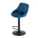 Bárszék, Leobert 3439-1-KAST-AREX66, kék, 63-83,5 cm ülésmagasság, háttámlás, lábtartóval, fekete talp, teherbírás: 110 kg