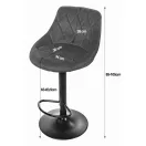 Bárszék, Leobert 3439-1-KAST-AREX66, kék, 63-83,5 cm ülésmagasság, háttámlás, lábtartóval, fekete talp, teherbírás: 110 kg