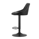 Bárszék, Leobert 3432-1-KAST-AREX66, fekete, 63-83,5 cm ülésmagasság, háttámlás, lábtartóval, fekete talp, teherbírás: 110 kg