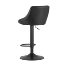 Bárszék, Leobert 3432-1-KAST-AREX66, fekete, 63-83,5 cm ülésmagasság, háttámlás, lábtartóval, fekete talp, teherbírás: 110 kg