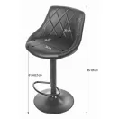 Bárszék, Leobert 3432-1-KAST-AREX66, fekete, 63-83,5 cm ülésmagasság, háttámlás, lábtartóval, fekete talp, teherbírás: 110 kg