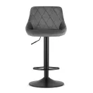Bárszék, Leobert 3436-1-KAST-AREX66, szürke, 63-83,5 cm ülésmagasság, háttámlás, lábtartóval, fekete talp, teherbírás: 110 kg
