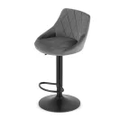 Bárszék, Leobert 3436-1-KAST-AREX66, szürke, 63-83,5 cm ülésmagasság, háttámlás, lábtartóval, fekete talp, teherbírás: 110 kg