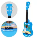 Gyerek ukulele, ECOTOYS MF019H, kék, 17,5 x 6 x 53 cm, fa, hangolható, 4 nejlon húrral, pengetővel, 12 bunddal, 3 éves kortól ajánlott