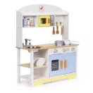 Játékkonyha, ECOTOYS TL103013, fa, 68,5 x 26 x 82 cm, sütővel, mosogatóval, mosógéppel, mikrohullámú sütővel, 12 db tartozékkal