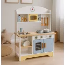 Játékkonyha, ECOTOYS TL103013, fa, 68,5 x 26 x 82 cm, sütővel, mosogatóval, mosógéppel, mikrohullámú sütővel, 12 db tartozékkal