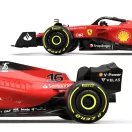 Távirányítós autó, Raster, Ferrari F1-75, piros, 47 cm, 1:12 méretarány, teljes irányítás, elemes (5+2 db AA, nem tartozék)