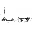 Klasszikus roller, Bauerkraft G-112, összecsukható, 20 cm PU kerekek, ABEC-7 csapágy, lábfék, állítható magasság: 95–105 cm, maximum 80 kg