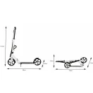 Klasszikus roller, Bauerkraft G-122, összecsukható, 20 cm PU kerekek, ABEC-7 csapágy, lábfék, állítható magasság: 91–101 cm, palacktartó, maximum 80 kg