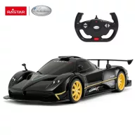   Távirányítós autó, Rastar, Pagani Zonda R, fekete, 33 cm, 1:14 méretarány, teljes irányítás, elemes (5+2 db AA, nem tartozék)