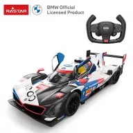   Távirányítós autó, Rastar, BMW M Hybrid V8, fehér/fekete, 36 cm, 1:14 méretarány, teljes irányítás, elemes (5+2 db AA, nem tartozék)