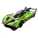 Távirányítós autó, Rastar, Lamborghini SC63 LMDh 10160, fekete/zöld, 20 cm, 1:24 méretarány, teljes irányítás, elemes (3+2 db AA, nem tartozék)