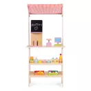 Játék piaci stand, ECOTOYS HM328234, fa, 45 x 30,5 x 93,5 cm, 20 db tartozékkal, pénztárgéppel, terminállal, mérleggel, krétatáblával