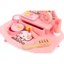 Gyerek sminkasztal, ECOTOYS HM262160, 30 x 31 x 21,5 cm, rózsaszín, fából készült, tükörrel, fiókkal, 7 db játékkiegészítővel, 3 éves kortól
