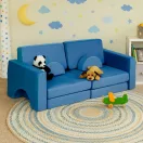 Gyerek moduláris fotel, ECOTOYS TMSRT-15-NB, kék, 10 modul, levehető és mosható huzat, habszivacs, átalakítható kanapévá, puffá, matraccá, teherbírás: 120 kg