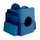 Gyerek moduláris fotel, ECOTOYS TMSRT-15-NB, kék, 10 modul, levehető és mosható huzat, habszivacs, átalakítható kanapévá, puffá, matraccá, teherbírás: 120 kg