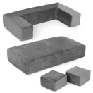 Gyerek moduláris fotel, ECOTOYS TMSRT-16-GY, szürke, 4 modul, levehető és mosható huzat, habszivacs, átalakítható, teherbírás: 80 kg