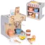 Fa kávéfőző, ECOTOYS HM328245, boltos kiegészítővel, 26 db tartozék, lekerekített élek, 3 éves kortól