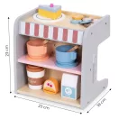 Fa kávéfőző, ECOTOYS HM328245, boltos kiegészítővel, 26 db tartozék, lekerekített élek, 3 éves kortól