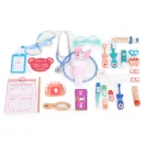 Játék orvosi szett, ECOTOYS HM328233, készlet gyerekeknek, 28 db, fa, készségfejlesztő szerepjáték, 3 éves kortól, éles élek nélkül