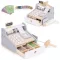 Játék pénztárgép, ECOTOYS HM328241, 22 x 17 x 17 cm, szkennerrel és kártyaolvasóval, nyitható fiókkal, érmékkel és bankjegyekkel, 3 éves kortól