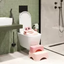 Gyerek WC-ülőke, ECOTOYS HA-P17-18-PK, rózsaszín, lépcsős fellépővel, csúszásmentes, állítható, párnázott ülőke, univerzális, műanyag