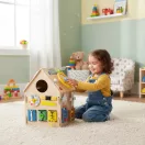 Fa babaház, ECOTOYS 2560, XXL, 32 x 32 x 45 cm, 1 szint, 30 db tartozék, zenélő elemekkel, nyitható tető és ajtók
