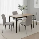 Étkezőasztal, ModernHome NORD-O-BC, 120 x 60 cm, téglalap alakú, magasság: 73,5 cm, fém lábak, MDF asztallap, fém váz, csúszásgátló talpak, teherbírás: 100 kg