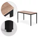 Étkezőasztal, ModernHome NORD-O-BC, 120 x 60 cm, téglalap alakú, magasság: 73,5 cm, fém lábak, MDF asztallap, fém váz, csúszásgátló talpak, teherbírás: 100 kg