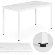   Étkezőasztal, ModernHome NORD-MRW-W, 120 x 60 cm, téglalap alakú, magasság: 73,5 cm, fém lábak, MDF asztallap, fém váz, csúszásgátló talpak, teherbírás: 100 kg