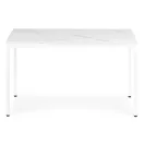 Étkezőasztal, ModernHome NORD-MRW-W, 120 x 60 cm, téglalap alakú, magasság: 73,5 cm, fém lábak, MDF asztallap, fém váz, csúszásgátló talpak, teherbírás: 100 kg