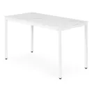 Étkezőasztal, ModernHome NORD-MRW-W, 120 x 60 cm, téglalap alakú, magasság: 73,5 cm, fém lábak, MDF asztallap, fém váz, csúszásgátló talpak, teherbírás: 100 kg
