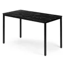 Étkezőasztal, ModernHome NORD-MRBC-BC, 120 x 60 cm, téglalap alakú, magasság: 73,5 cm, fém lábak, MDF asztallap, fém váz, csúszásgátló talpak, teherbírás: 100 kg
