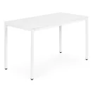 Étkezőasztal, ModernHome NORD-W, fehér, 120 x 60 cm, téglalap alakú, magasság: 73,5 cm, fém lábak, MDF asztallap, fém váz, csúszásgátló talpak, teherbírás: 100 kg