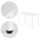 Étkezőasztal, ModernHome NORD-W, fehér, 120 x 60 cm, téglalap alakú, magasság: 73,5 cm, fém lábak, MDF asztallap, fém váz, csúszásgátló talpak, teherbírás: 100 kg