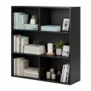 Tárolópolc, ModernHome S-20-BC, 3 szintes, 87 x 87 x 24 cm, fekete, laminált forgácslap, karcálló, 10 kg/polc teherbírás