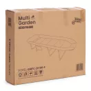 Napozóágy, MultiGarden GMFC-20180-4, 200 x 65 cm, összecsukható, fémvázas kialakítás, 600D Oxford szövettel, 5 állítható pozícióval, fekvő helyzetbe dönthető, oldalzsebbel, teherbírás: 120 kg