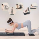 Pilates deszka, ModernHome GB-PL-01, 106 x 41 x 3 cm, összecsukható, LCD kijelző, expander szalagokkal, fekvőtámasz fogantyúkkal