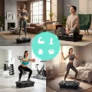 Vibrációs tréner, MOVEPRO GB-CF002S, 180 W, fekete, 120 kg teherbírás, távirányítóval, gumikötelekkel