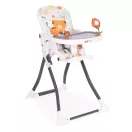 Etetőszék, ECOTOYS HC301-2402, összecsukható, állítható, 3 pontos öv, tálcán játékokkal, acél váz, levehető huzat, lábtartó, teherbírás: 15 kg