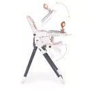 Etetőszék, ECOTOYS HC301-2402, összecsukható, állítható, 3 pontos öv, tálcán játékokkal, acél váz, levehető huzat, lábtartó, teherbírás: 15 kg