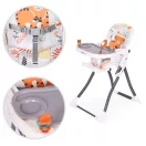 Etetőszék, ECOTOYS HC301-2402, összecsukható, állítható, 3 pontos öv, tálcán játékokkal, acél váz, levehető huzat, lábtartó, teherbírás: 15 kg