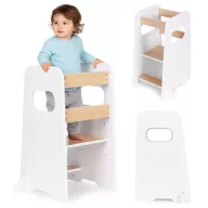   Tanulótorony, ECOTOYS FH-KF230092, konyhai segítő, 3 szintben állítható platform, biztonsági korlát, teherbírás: 38 kg