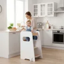 Tanulótorony, ECOTOYS FH-KF230092, konyhai segítő, 3 szintben állítható platform, biztonsági korlát, teherbírás: 38 kg