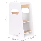 Tanulótorony, ECOTOYS FH-KF230092, konyhai segítő, 3 szintben állítható platform, biztonsági korlát, teherbírás: 38 kg